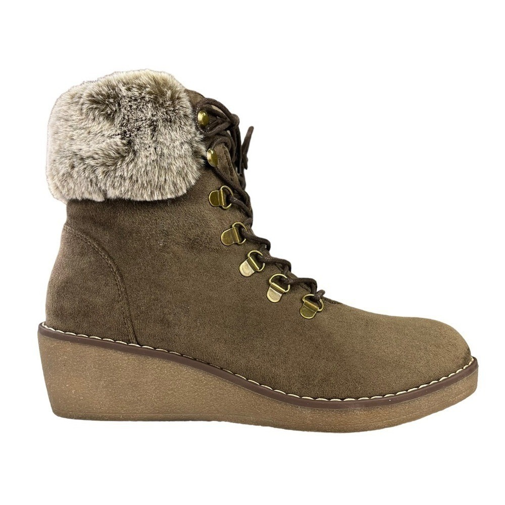 Boutique by Corkys Fox Bay Brown Wedge Ankle Boots Womens 10 Cozy Boho Y2K Trail